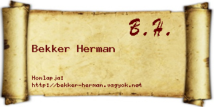 Bekker Herman névjegykártya